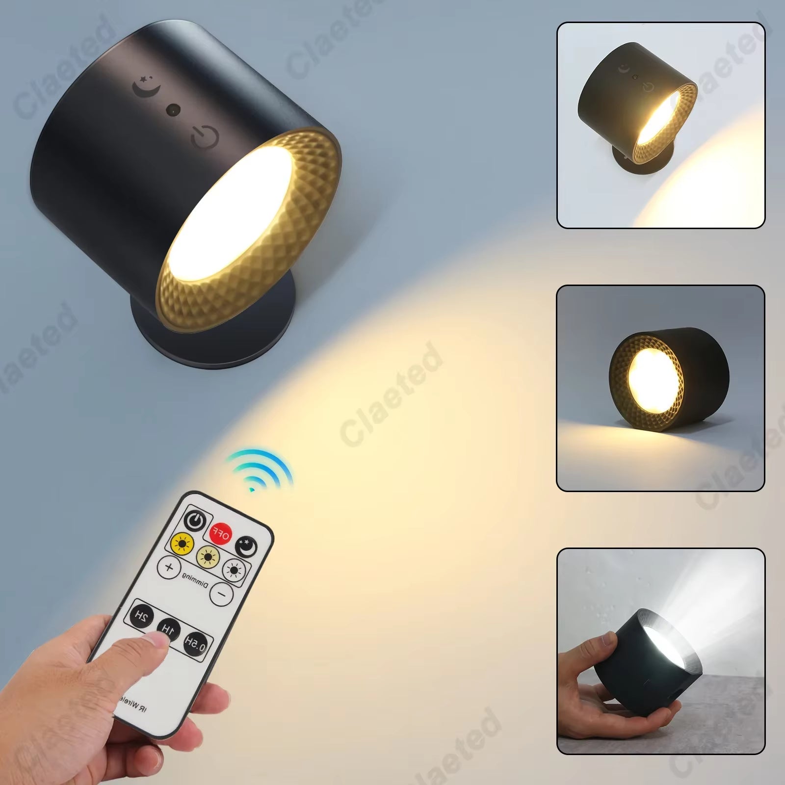 Touch & Remote Control Indoor Wireless Rechargeable Wall Lamp Battery Powered LED Cordless Wall Sconces Light with USB Charging